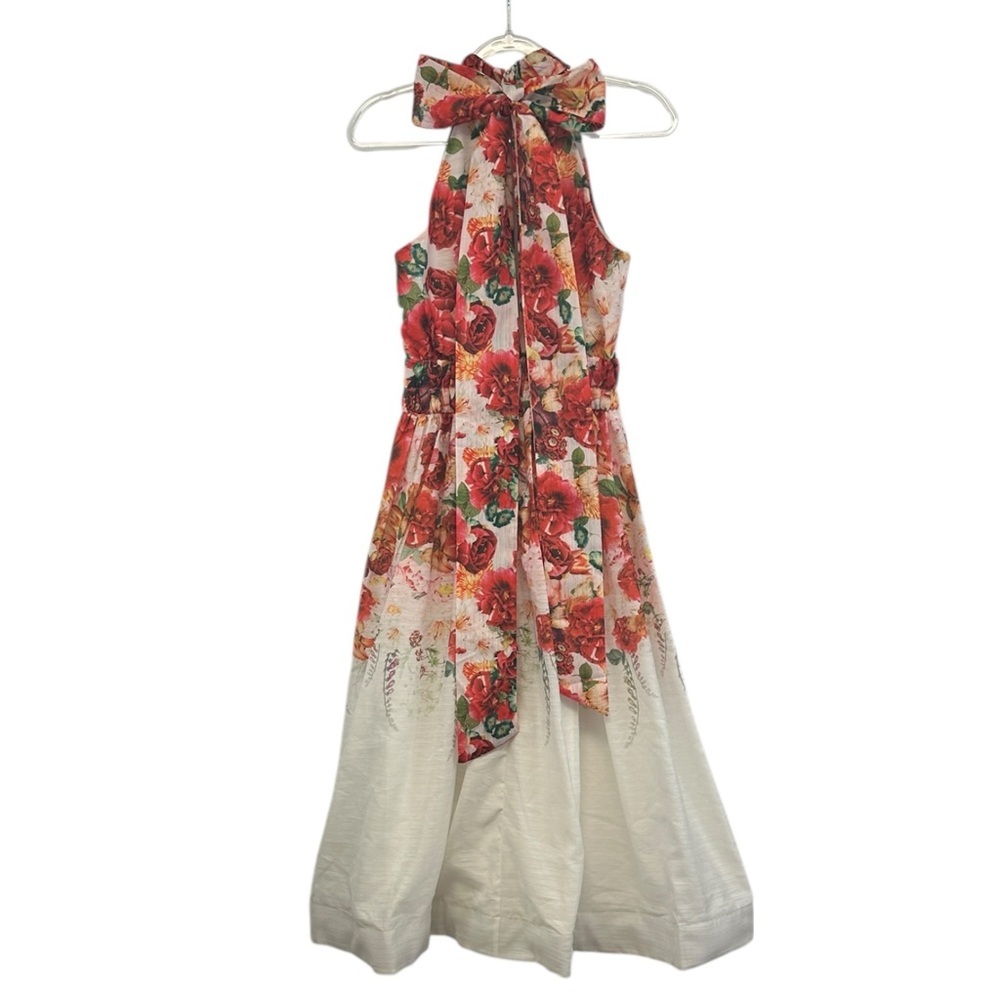 EB Luxe Los Angeles Floral Halter Neck Midi Dress Boho Cottagecore S - Picture 3 of 10